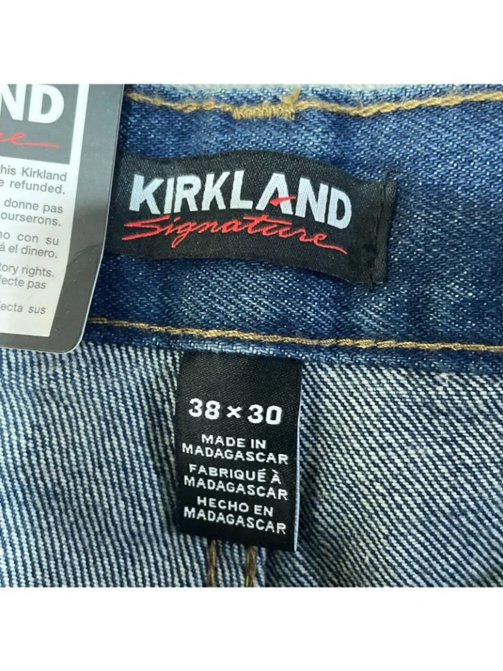 NWT Kirkland Signature Men's 38x30 Blue Jeans Denim Straight Fit